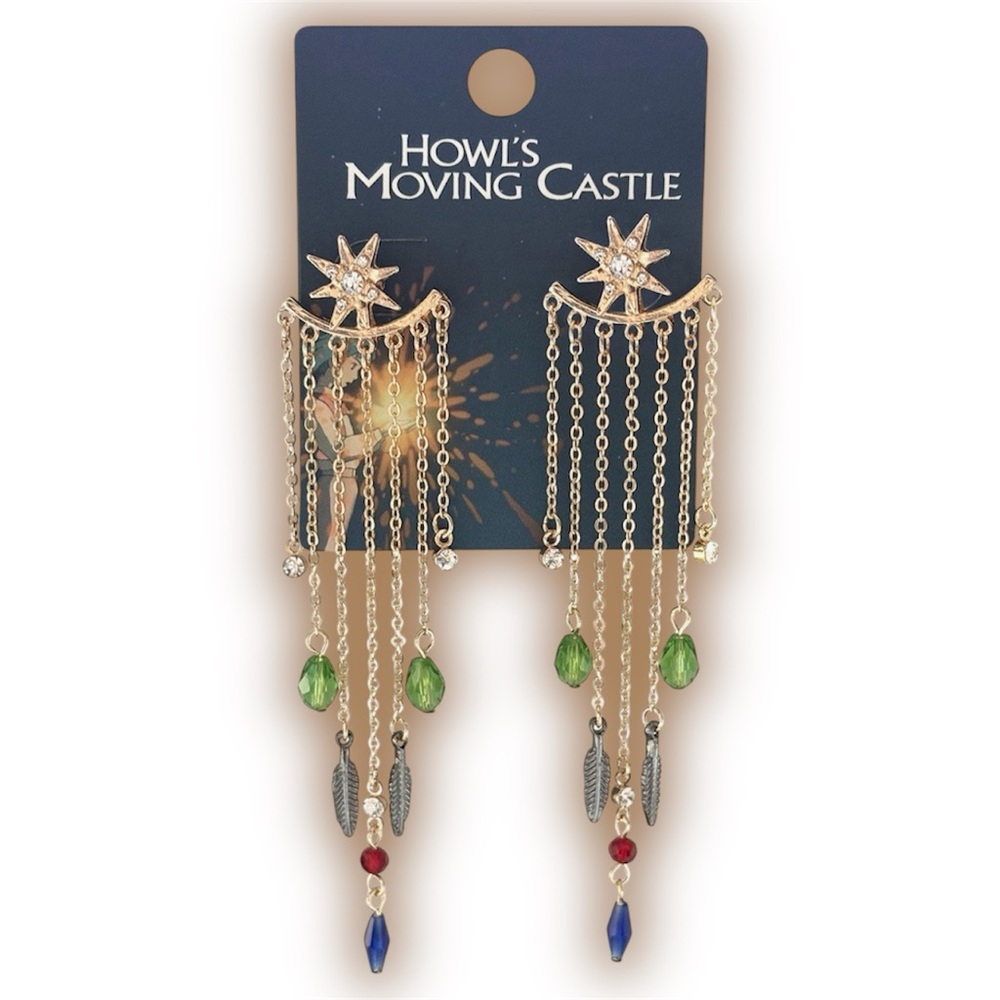 Firm! Studio Ghibli Howl's Moving Castle Star Dangling charms Gem Earrings